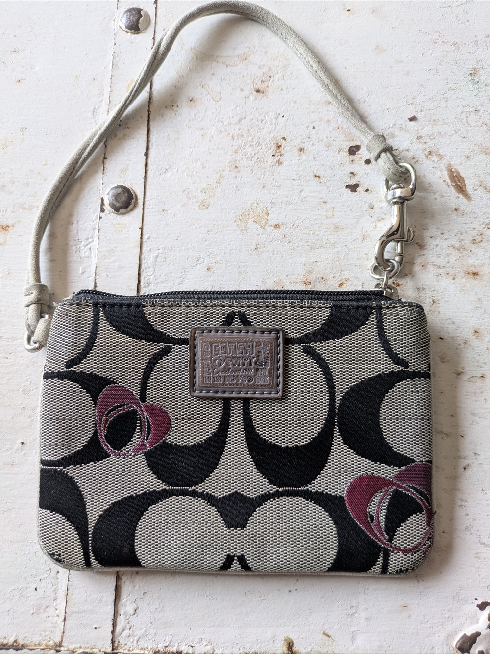 Coach Poppy Canvas Wristlet